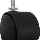 Shepherd Hardware 9733 2-Inch Office Chair Caster, Twin Wheel, 5/16-Inch Threaded Stem Diameter, 75-lb Load Capacity,Black