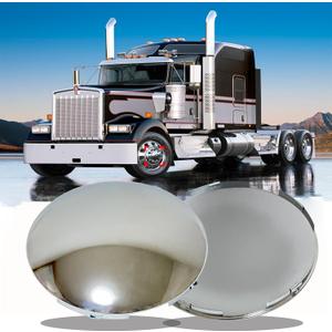 2 pcs Chrome Hub Covers for Semi Truck Hub Caps- 5 Even Notched - for Front Wheel 8-23/32" Hub Caps,Lip: 7/16" with pre-Installed Clips Semi Truck Hub Covers Dome Metal Replace MW1273BK ACX43200