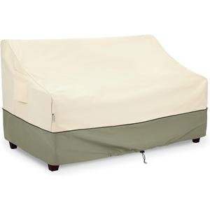 COSFLY Patio Furniture Covers Waterproof, Outdoor 3-Seater Sofa Cover Heavy Duty Fits up to 76W x 32.5D x 33H inches (Beige)