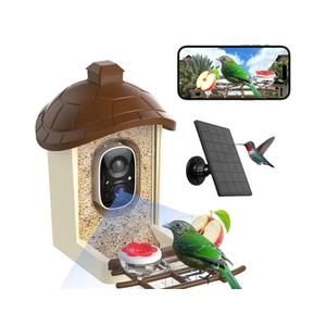 Bird Feeder with Camera, 2K HD Live Video, Smart Bird Cam Solar Powered with AI Birds Species Identification, Auto Capture Video, Instant Arrival Alerts, Best Gifts for Mom Dad