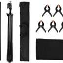 Green Screen, can be Washed and Ironed Green Screen Backdrop Kit 5 x 7ft Collapsible Green Screen Photography Backdrop Screen with Non Woven Fabric for Photo Studio (Black)