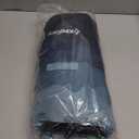 KingCamp Ultralight Camping Blanket, Packable Down Alternative Puffy Printed Wearable Blanket with Snap Buttons & Corner Loops Weatherproof Quilt for Outdoor Travel Stadium (79"L x 57W, CYAN)