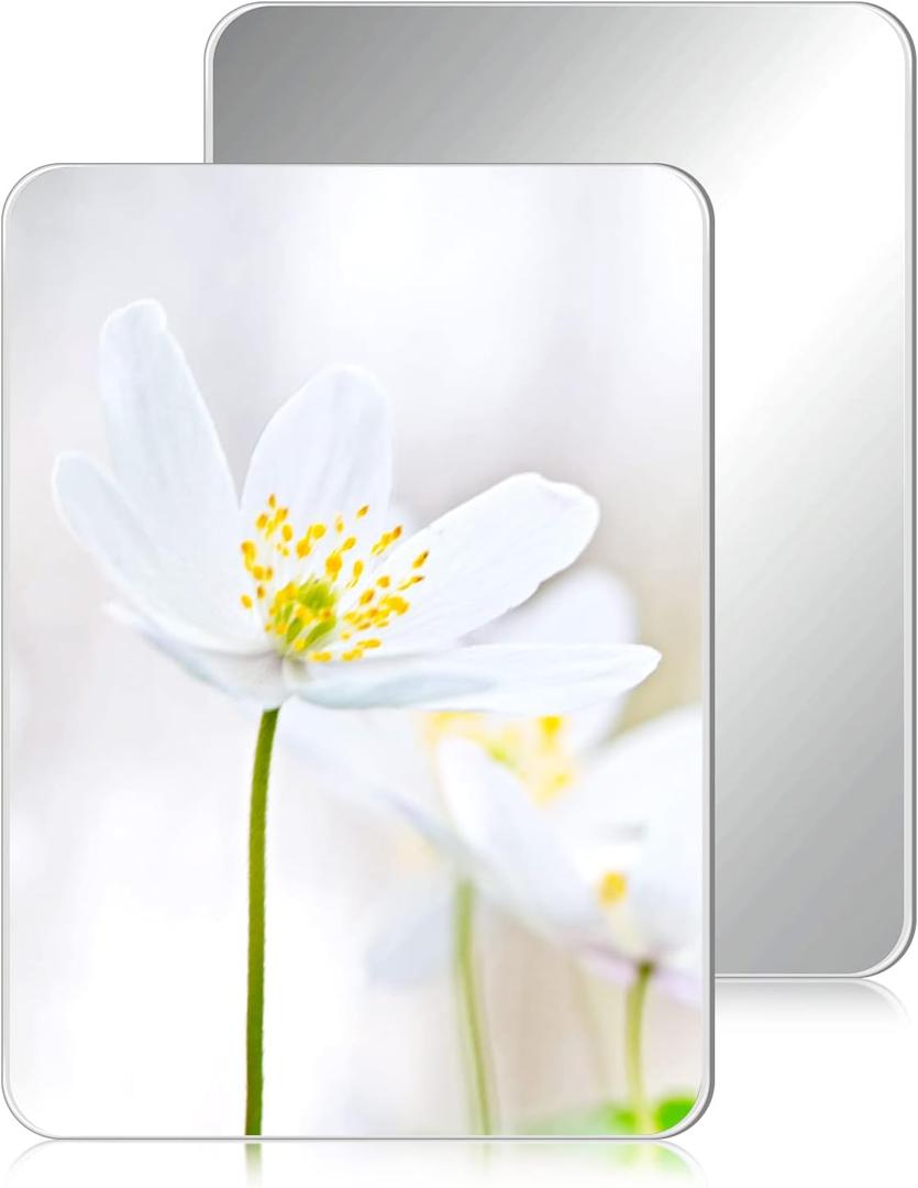 Blulu 2 Pcs Magnetic Locker Mirror Small Real Glass School Rectangular Locker Magnetic Makeup Mirror for Bathroom Household Refrigerator Cabinet(7.1 x 6 Inches)