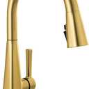 Delta Lenta Touchless Kitchen Faucet with Touch Technology, Brushed Gold Kitchen Sink Faucet with Pull Down Sprayer, Brushed Gold 19802TLZ-GB-DST