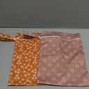 CoolaPeach 2Pcs Baby Wet Dry Bags for Cloth Diaper, Waterproof Reusable Travel Bags, Beach, Pool, Gym Bag for Swimsuits, Beach Vacation Essentials (White Flower Sun)