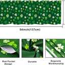 Nialnant St Patricks Day Kitchen Valances for Windows 54" W x 18" L, Green Clover Window Valances for Living Room, Rod Pocket Curtain Valance for Bathroom