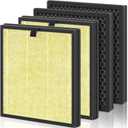 AP303 AP304 Replacement Filters, Compatible with DAYETTE FRESHDEW Air Purifier AP303/AP304, H14 HEPA Filter with Activated Carbon, 4 Pack (Pet Filter)