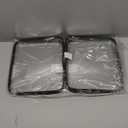 2 Pack Medium Clear Hard Shell Zipper Case, Waterproof Zippered Hard Pouch, Transparent Zip Case, Hard Sided Organizer for Travel Essentials - Black