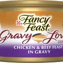 Purina Fancy Feast Gravy Lovers Chicken and Beef Feast Grilled Gourmet Cat Food in Wet Cat Food Gravy - (Pack of 24) 3 oz. Cans, Best By: FEB 28
