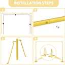 NANANARDOSO Balloon Arch Stand Kit, 10x7 FT Backdrop Stand with Metal Square Frame, Adjustable Photo Background Stand for Party Wedding Decor, Studio Photography, Gold.