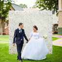 Flower Wall Backdrop 12-Pack 16.5"* 16.5"Artificial Silk Flowers Rose Floral Panels Spring Wedding Home Mother's Day Valentine's Day Photography Event Party Decoration -White