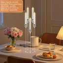 4Pcs 5 Arms Acrylic Candelabra Centerpieces for Tables Decoration,Clear Candle Holder for Wedding Dinner Fireplace Decoration,35 inches Tall Candlesticks Holder with Lampshade, Fits LED Candle