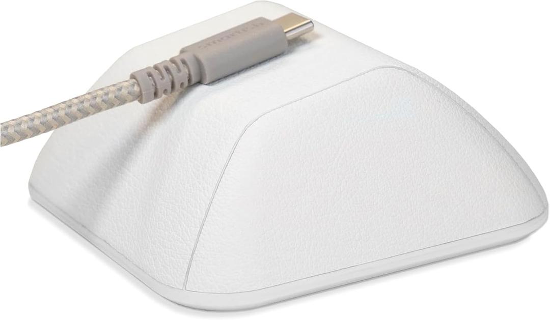 Smartish Magnetic Cord Holder - Cable Wrangler Organizer with Magnet Clips for Charger Management on Desktop, Nightstand for USB-C + Lightning - Snow Day White (Medium)