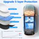 Upgraded 480T Windshield Sun Shade Custom Fit Toyota Tacoma 2016-2023 2024 2025, 5-Layer Car Front Sunshade, Cotton Spunlace Nonwoven Fabric, [OEM Design, 100% Sun Blockage] Heat UV Protection