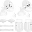 Paruu Pump Parts Compatible with Spectra S1/S2/9 Plus, Not Original Accessories, Full Set Replacements Include 21mm Flanges, Valves, Backflow Protectors (Duckbills Included), Tubings and Bottles