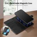 Compatible with Magsafe Magnetic 2 in 1 Detachable iPhone 13 Pro Wallet Case with Card Holder Credit Slots Men Women,PU Leather RFID Blocking Flip Kickstand for Apple 13 Pro 6.1",Black