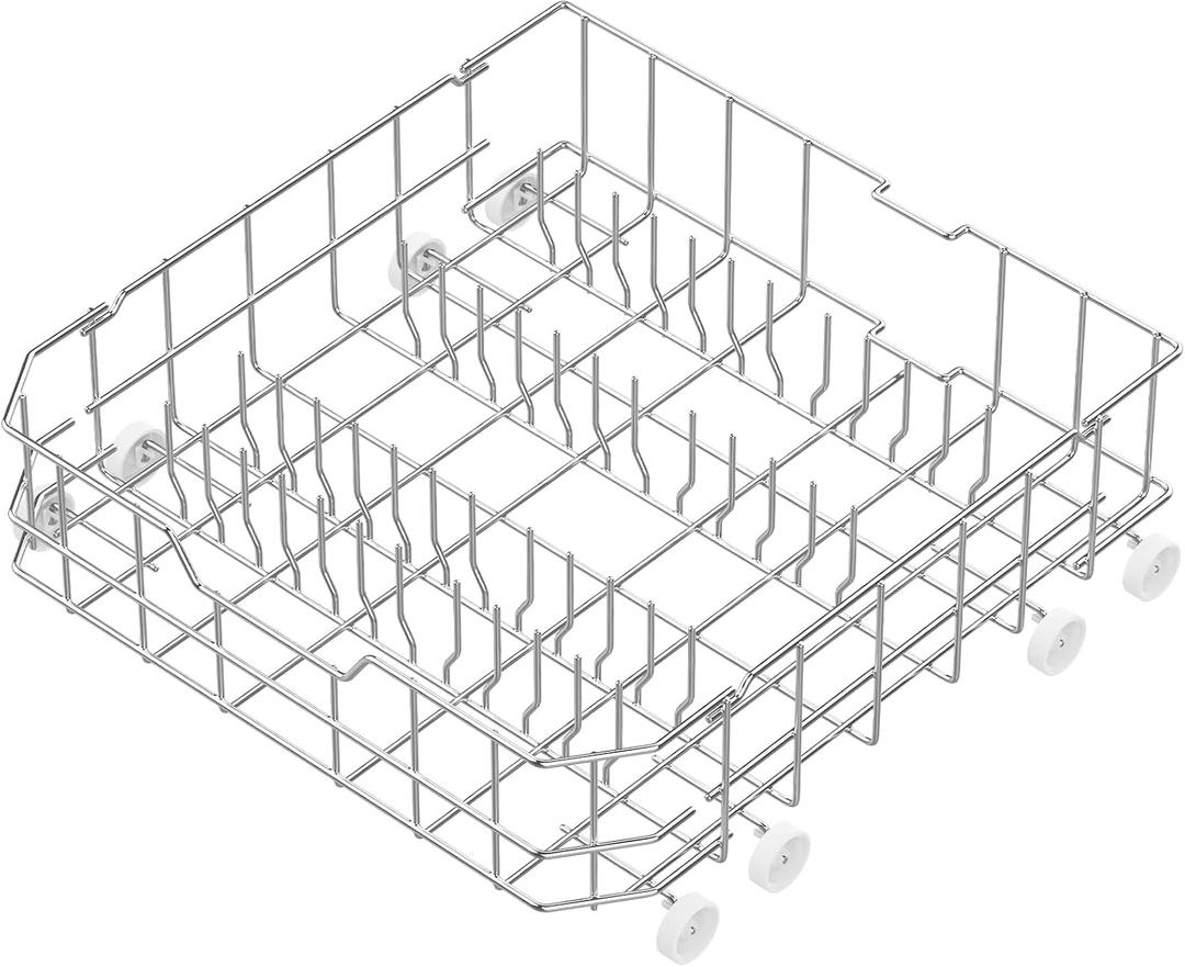 Upgraded 304 Stainless Steel WD28X10384 Dishwasher Lower Rack Replacement for GE Dishwasher Bottom Rack GLD4500V00CC, GLC4400R40BB, GLD5660V00SS with WD35X21038 Wheels