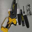 Cordless Mini Chainsaw Compatible with Dewalt 20V MAX Battery (NO Battery), 6 Inch & 8 Inch Small Electric Chainsaw Brushless, 2x 6'' + 2x 8'' Chains, Auto Oiler, Handheld Pruning Tree Saw (Yellw Black)