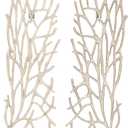 Deco 79 Aluminum Metal Coral Home Wall Decor Inspired Wall Sculpture, Set of 2 Wall Art 10"W, 34"H, Silver