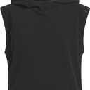 adidas Girls' Crop Golf Sweater (Medium, Black)