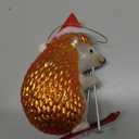 Skiing Hedgehog Christmas Glass Ornament