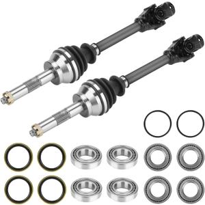 Youxmoto Front CV Axle & Wheel Bearing Kit Fit for Polaris Sportsman 335 400 500 1995-2008; For Scrambler 400 500 1995-2009; For Magnum 325 425 500 (4x4 6x6); For Diesel/Xplorer 99-02; not fits 2x4