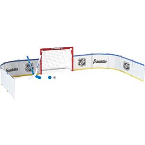 Franklin Sports Mini Hockey Rink Set - Half Rink Knee Hockey Goal, Mini Sticks, and Ball Set - Indoor Mini Hockey Rink - Official NHL Licensed