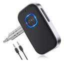 COMSOON Bluetooth Receiver for Car, Noise Cancelling 3.5mm AUX Bluetooth Car Adapter, Wireless Audio Receiver for Home Stereo/Wired Headphones, Hands-Free Call, 16H Battery Life - Black+Silver