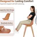 VECELO Dining Chairs Set of 4, Mid-Century Modern Kitchen & Dining Room Chairs, PU Leather Upholstered Seat, Solid Wood Legs, Armless, Non-Slip Feet, Orange