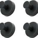 2025 Upgraded Suction Cup Hooks, Luxegrip No-Drill Hooks, Reusable Towel Hooks, Stainless Steel Waterproof Suction Cup for Shower (Black)