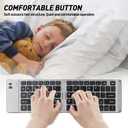 Guiheng Foldable Keyboard - Portable Rechargeable Full Size Ultra Slim Mini Folding Wireless Travel Keyboard for iOS Android Windows Smartphone Tablet and Laptop(Grey)