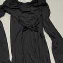 SOLY HUX Women's Long Sleeve Mini Dress Elegant Lace Up Crew Neck Work Office Dresses (Plain Black) S