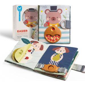 Taf Toys Busy Book for Toddlers 1-3, Montessori Quiet Activity Book with 15 Activities - Opposites Concepts - Ideal Toddler Busy Book for 1 Year Old - Boy Toys Girl Birthday Gift