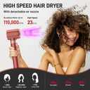 MESCOMB 5 in 1 High-Speed Hot Air Styler, Professional Frizz-Free Hair Dryer Brush, Fast Drying, No Heat Damage Air Styler Wrap for Curl, Volumize, Straighten, Includes Travel Bag (Hot Pink)