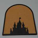 CRASPIRE Castle Pin Cork Board 11.8x9.8In Wall Mounted Framed Bulletin Display Badge Wooden Saddle Brown Memory Memo Brooch Lapel Pin Holder Storage for Home Office School Classroom Wedding Decoration