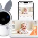 ARENTI 2.4G&5G Smart Baby Monitor with Camera and Audio, 5’’ WiFi/NoWiFi 4MP Split Screen with Night Light, Smoothing Lullabies, Cry&Motion Detection, Temp&Humidity Senor, Free APP with Motion Video