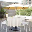 SARAFLORA Outdoor and Indoor Tablecloth -60 inch Round Beige Wrinkle Free Washable Waterproof Table Cloth with Umbrella Hole and Zipper Round Table Cover for Spring/Summer/Patio/Picnic/BBQS/Party