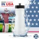 50 Strong Sports Water Bottles Reusable 22 oz BPA-Free Plastic Bottles with Pull Top Cap Made in USA Top Rack Dishwasher Safe Fits Most Bike Cages Brand