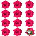 Yilloog 12 Pack Rose Hair Clip Flower 2.8'' Hairpin Floral Brooch Floral Hairclips Mexican Flowers Hairpin Party Supplies for Women Rose Hair Accessories Wedding Pack (Rose Red)
