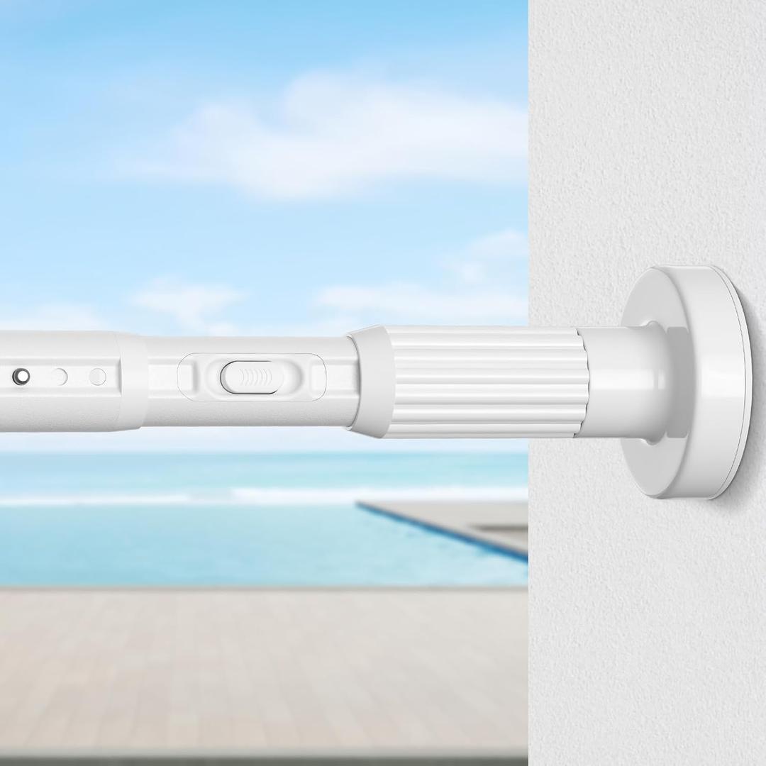 Tension Curtain Rod 41-67 Inch Heavy Duty Curtain Rods No Drilling Adjustable Window Treatment Rod for Window Patio, Easy Installation, Rust Resistant, 1.26" Diameter, White