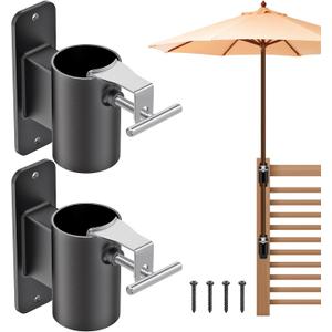 Heavy Duty Deck Railing Umbrella Holder, Patio Umbrella Stand for 1-2 Inch Poles, Space-Saving Design, Secure & Sturdy Post Flat Mount for Deck Railing, Balcony, Outdoor Courtyard, Fences Heavy Duty Deck Railing Umbrella Holder, Patio Umbrella Stand for 1-2 Inch Poles, Space-Saving Design, Secure & Sturdy Post Flat Mount for Deck Railing, Balcony, Outdoor Courtyard, Fences