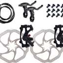 Bike Disc Brake Kit,Bike Front and Back Disc Brake Kit-Calipers,2 Pcs Stainless Steel 160 mm Rotors&Cable&Brake Lever&A Pair of Bicycle Brake levers&Fixing Screws
