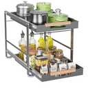 Under Sink Organizer, Pull Out Cabinet Organizer 2 Tier Slide Out Sink Shelf Cabinet Storage Metal Shelves, Sliding Under Sink Storage for Kitchen Bathroom Laundry Cabinet, Heavy Duty, 1 Pack (Gray)