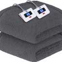 Sealy Electric Blanket King Size, Dual Control Soft Sherpa Heated Blanket with 10 Heating Levels & 1 to 12 Hours Auto-Off Settings Over-Heated Protection 90"x100" Machine Washable, Dark Grey
