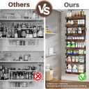 8 Tier Over The Door Pantry Organizer, 2 IN 1 Wall Mount or Metal Hanging Spice Rack for Pantry Organizers and Storage, Seasoning ShelvesAdjustable Basket with Hooks for Kitchen Cabinet and Closet