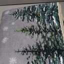 Artoid Mode Grey Pine Tree Merry Christmas Runner Rug, Winter Home Decor Low-Profile Washable Area Rug for Hallways Entryway Bedroom Bathroom Laundry Room Indoor 2x6 Feet