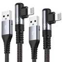 Right Angle i Phone Charger Cable 2-Pack, 10FT, [Apple MFi Certified] Ligtning Cable Fast Charging Nylon Braided Compatible with i Phone 14/13/12/11 Pro Max/XS MAX/XR/XS/X/8/7/Plus/6S/6/SE/5S/i Pad