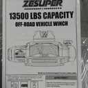 ZESUPER 13500 lb Electric Winch, Synthetic Rope 12V Winch Waterproof IP68 Winch Kit,Off Road Winch for Jeep,Truck,SUV, with Wireless Remote, Corded Control,Side-Mounted Bracket for Control Box