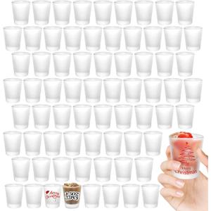 YOUKE OLA 72 Pack Sublimation Shot Glasses Cups with Heavy Base Sublimation Blanks Cute Shot Glass Tumbler Bulk for Heat Press, Personalized Gift, Wedding, Party, 1.5oz Frosted