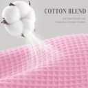 Waffle Weave Shower Curtain - Pink Cotton Fabric Texture Heavyweight Shower Curtain for Bathroom,Washable,72Wx72L